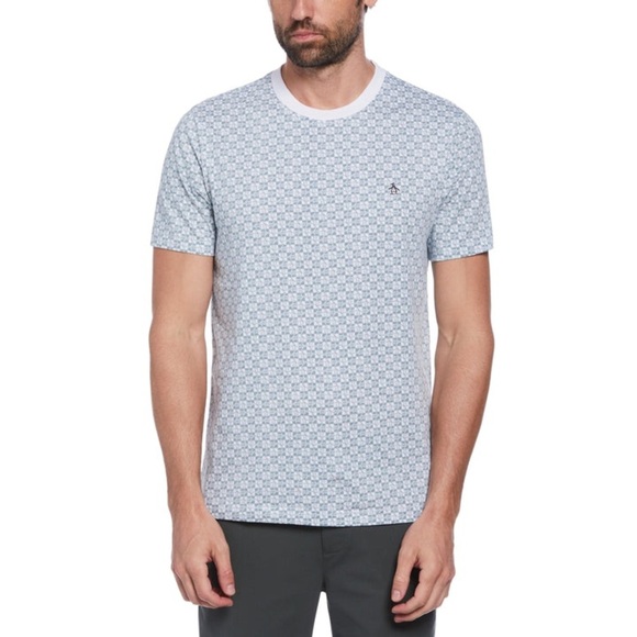 Penguin tshirt size XXL Original Penguin Geometric T-Shirts for Men blue - Picture 1 of 10